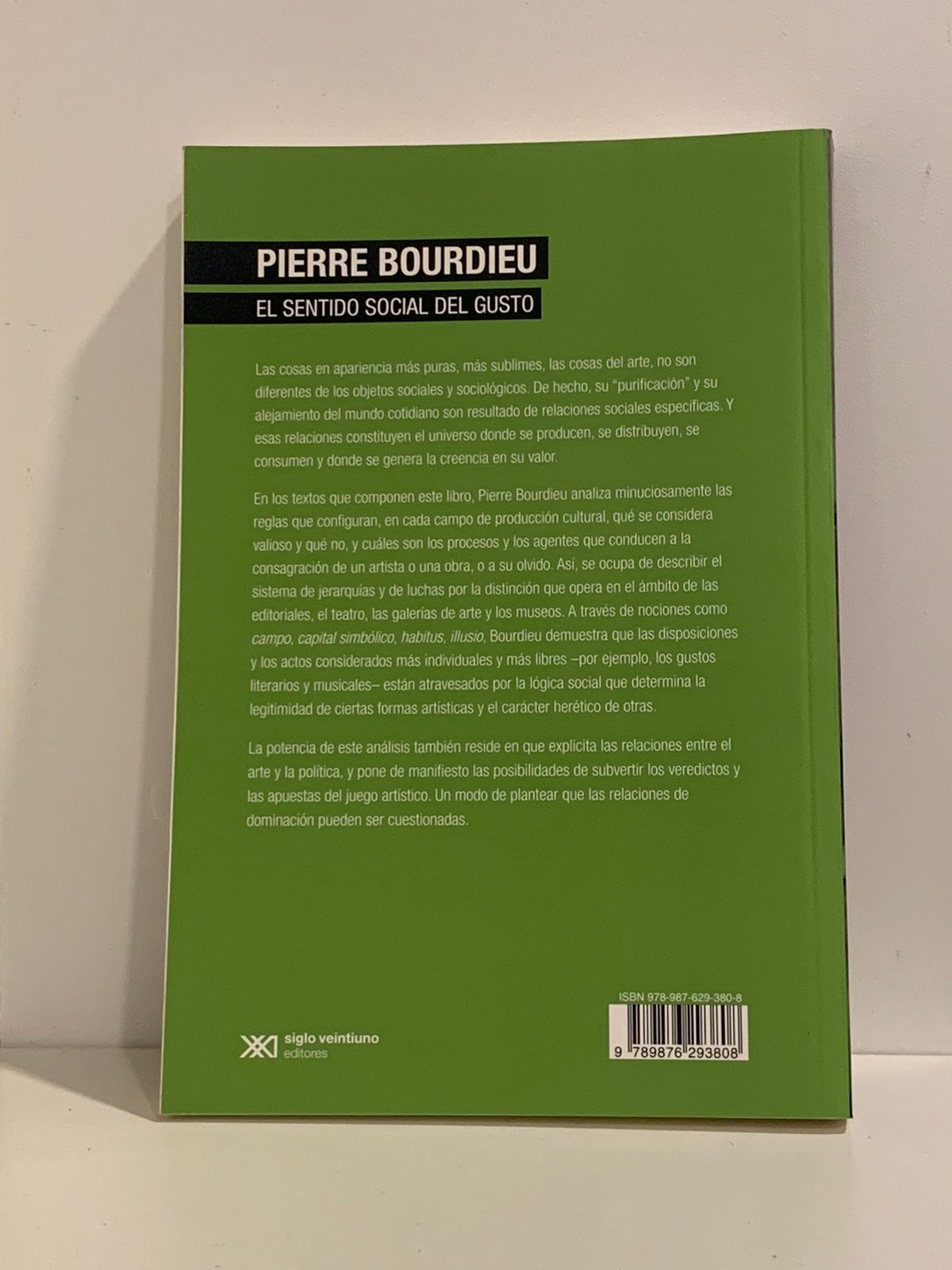 Pierre Bourdifu - El sentido social del gusto (Dorso)